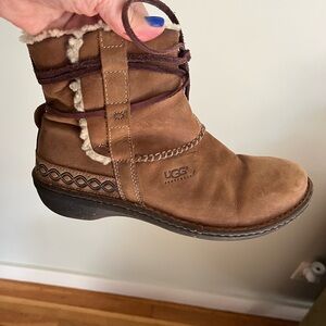 UGG Women's Tan Leather Winter Boots
